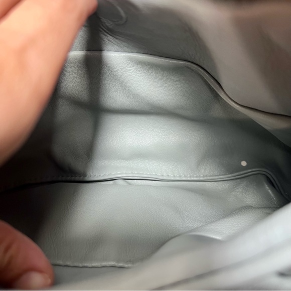 NWT Genuine Leather Light Blue Shoulder Bag - Picture 4 of 5